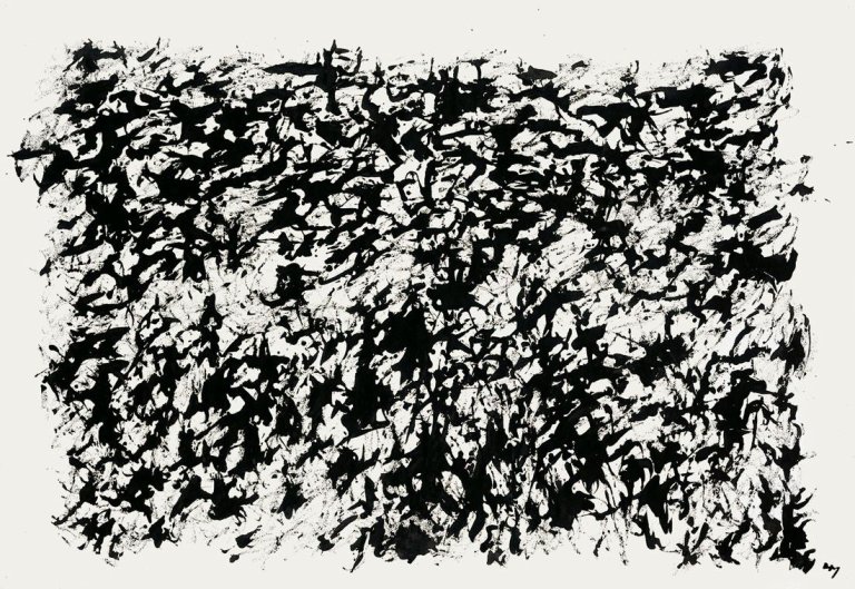 Auf diesem Bild ist das folgende Kunstwerk zu sehen: Henri Michaux. Ohne Titel. Um 1960/61.