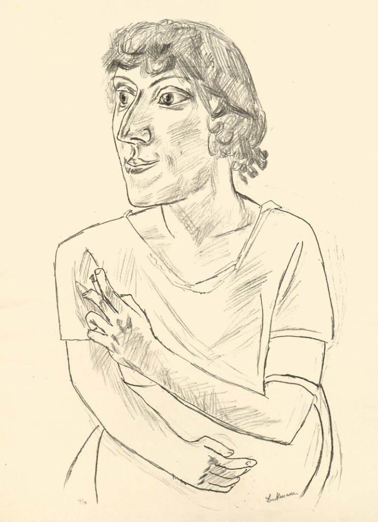 Auf diesem Bild ist das folgende Kunstwerk zu sehen: Max Beckmann. „Sarika mit Zigarette“. 1922.