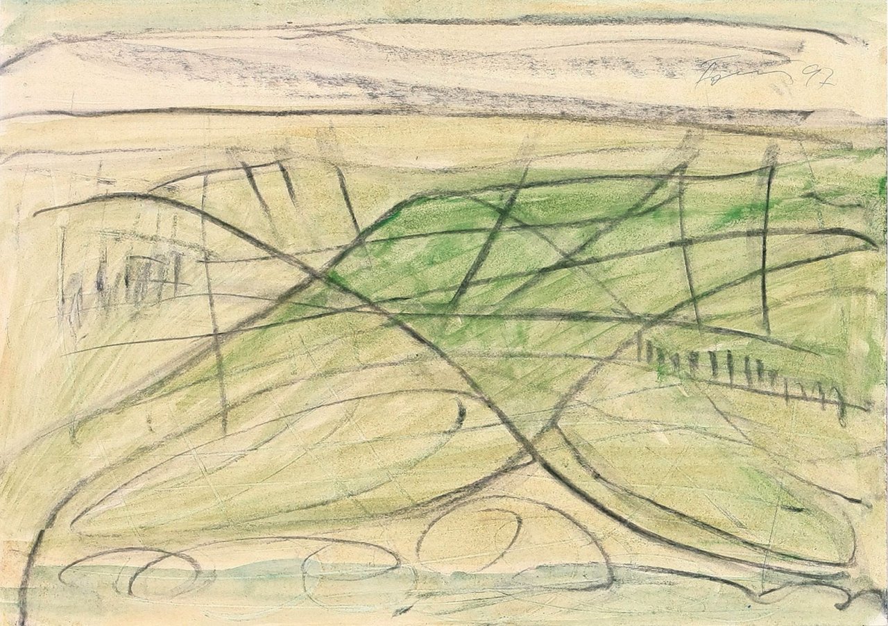 Auf diesem Bild ist das folgende Kunstwerk zu sehen: Günther Förg. Engadin. 1997.