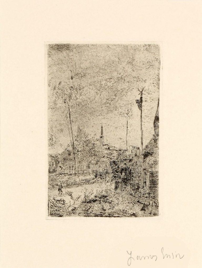 Auf diesem Bild ist das folgende Kunstwerk zu sehen: James Ensor. „Cottages“. 1888.