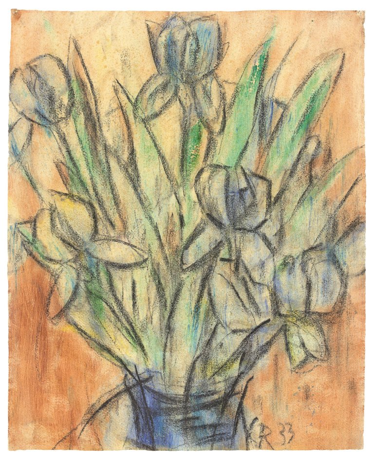 Auf diesem Bild ist das folgende Kunstwerk zu sehen: Christian Rohlfs. „Schwertlilien“. 1933.