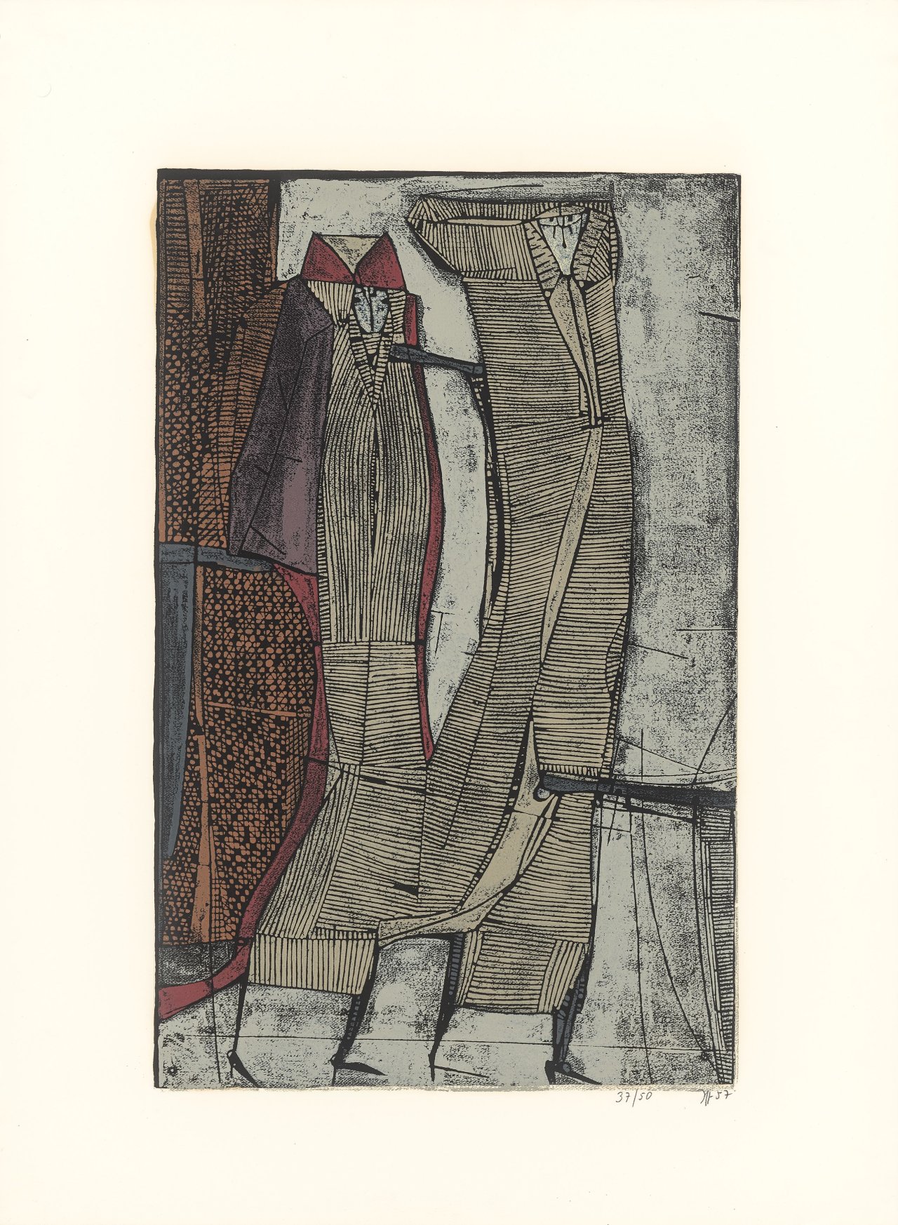 Auf diesem Bild ist das folgende Kunstwerk zu sehen: Horst Janssen. „Zwei Schwestern“. 1957.
