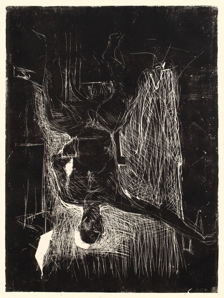 Auf diesem Bild ist das folgende Kunstwerk zu sehen: Georg Baselitz. „Sitzender Mann“. 1977/79.