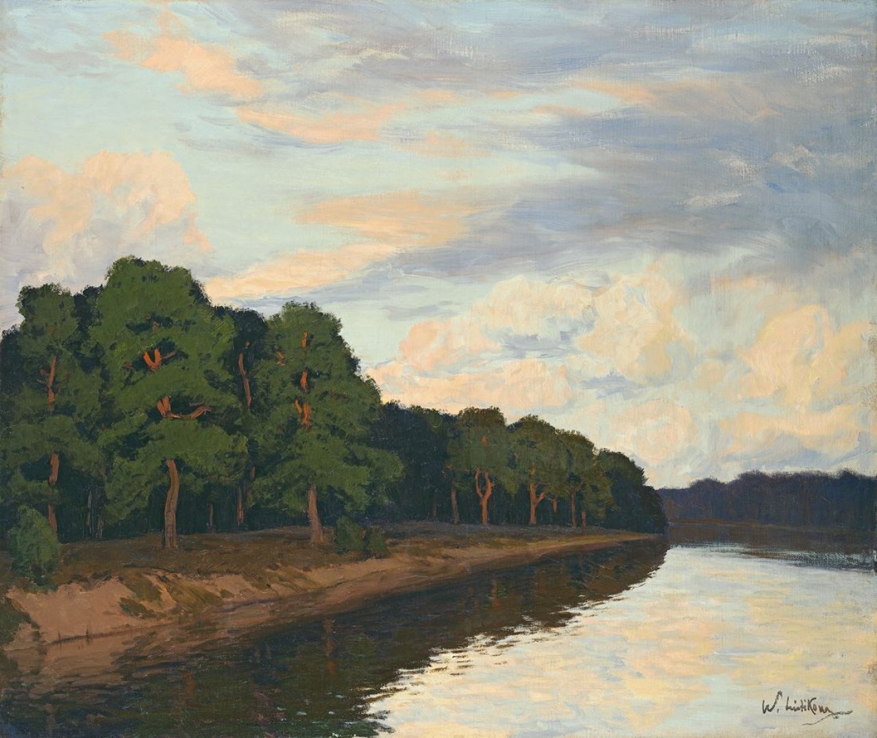 Auf diesem Bild ist das folgende Kunstwerk zu sehen: Walter Leistikow. „Havelsee bei Berlin“. Um 1907.