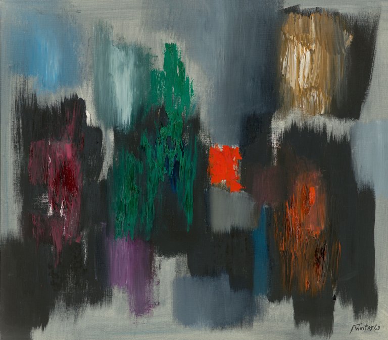 Auf diesem Bild ist das folgende Kunstwerk zu sehen: Fritz Winter. „Steinblüten“. 1960.