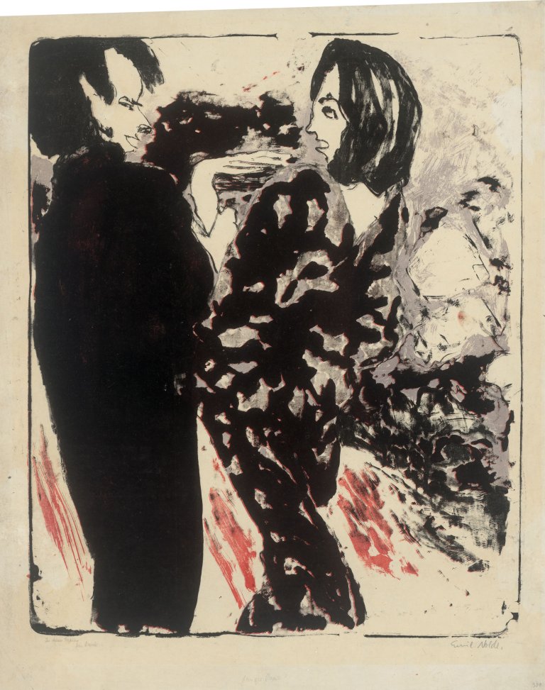 This picture shows the following artwork: Emil Nolde. ”Junges Paar”. 1913.