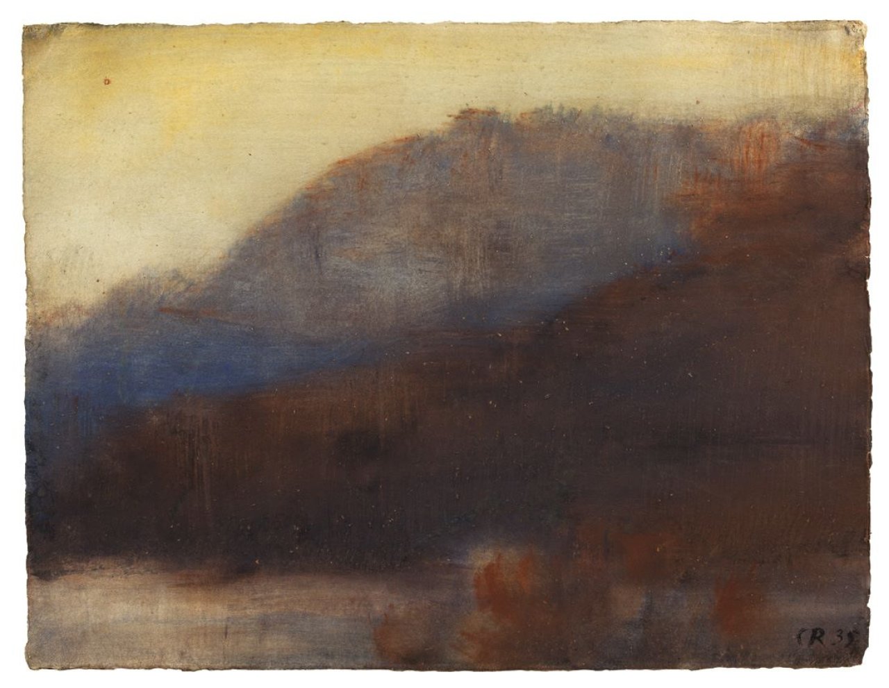 Auf diesem Bild ist das folgende Kunstwerk zu sehen: Christian Rohlfs. „Berge am See“. 1935.