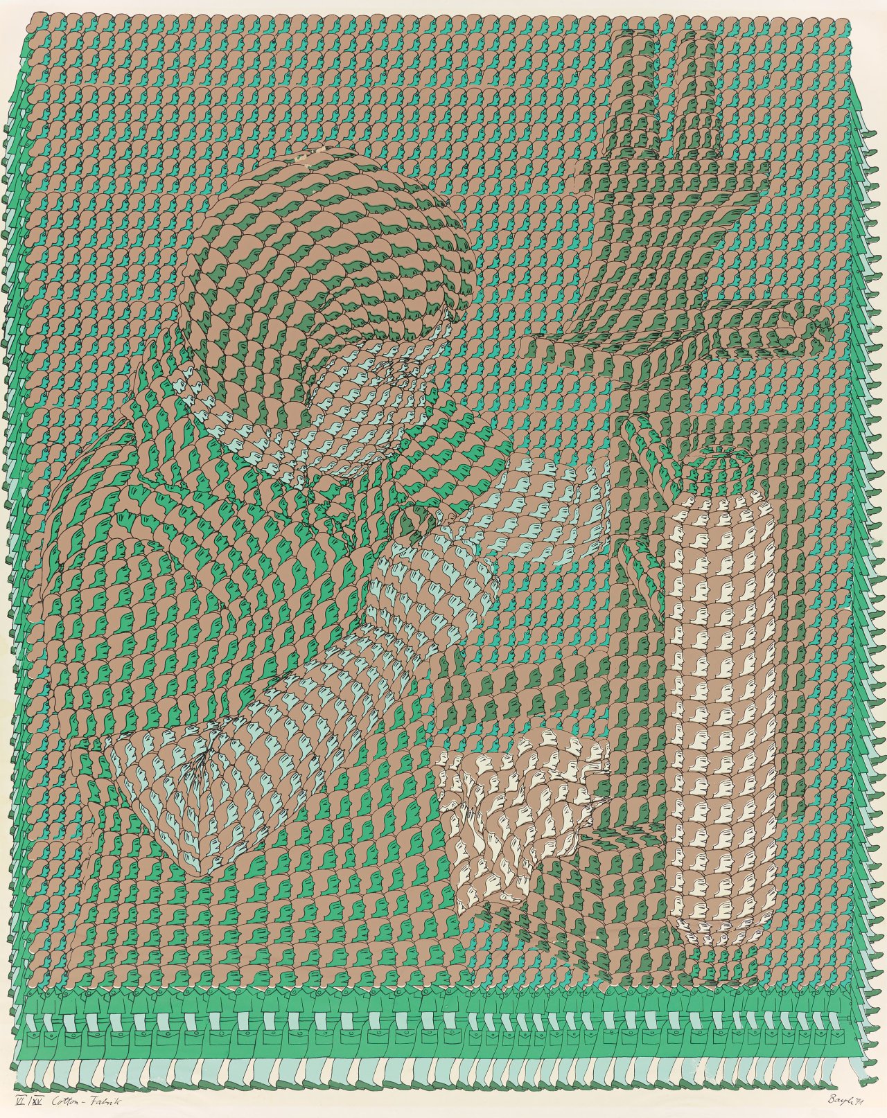 This picture shows the following artwork: Thomas Bayrle. ”Cotton-Fabrik”. 1971.