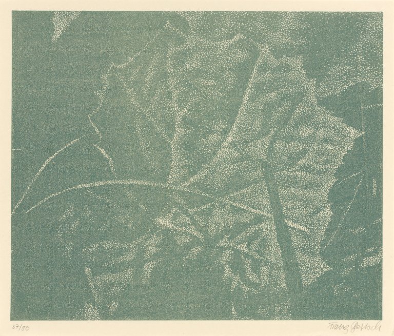 Auf diesem Bild ist das folgende Kunstwerk zu sehen: Franz Gertsch. „Die Kunst liegt in der Natur. Wer sie herausreissen kann, der hat sie“. 1994.