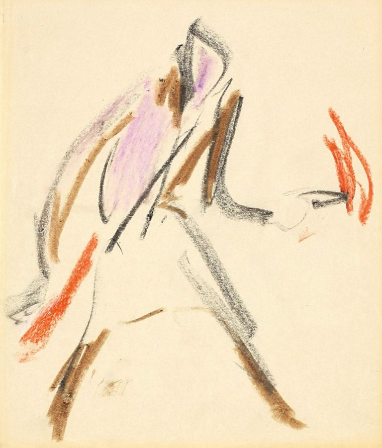 Auf diesem Bild ist das folgende Kunstwerk zu sehen: Ernst Ludwig Kirchner. Ohne Titel (Skizze).