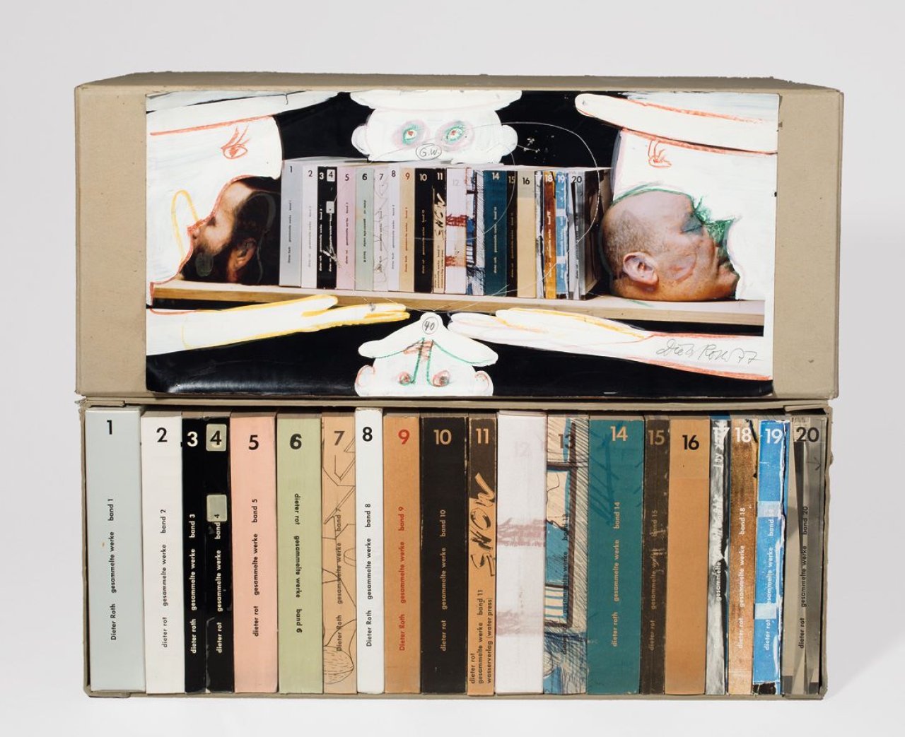 Auf diesem Bild ist das folgende Kunstwerk zu sehen: Dieter Roth. Gesammelte Werke, Band 1-20. 1977.