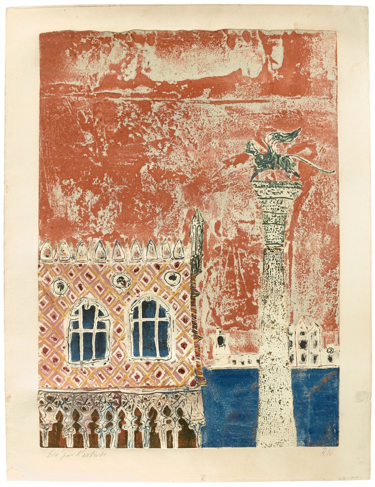 Auf diesem Bild ist das folgende Kunstwerk zu sehen: Rolf Nesch. „San Marco“ (5. Blatt). 1962.
