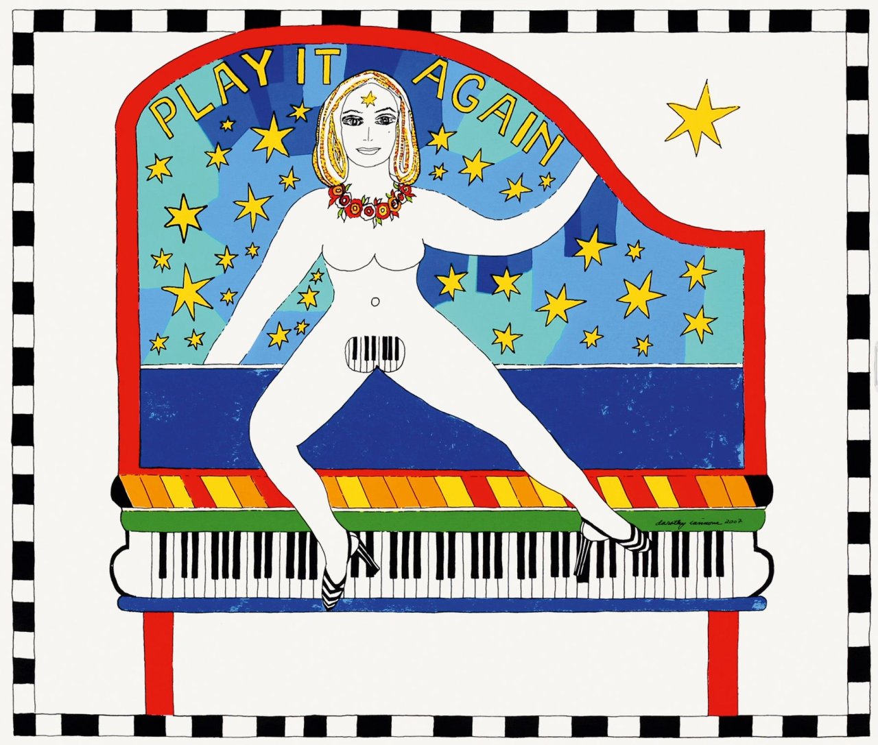 This picture shows the following artwork: Dorothy Iannone. „Play it again“. 2007.