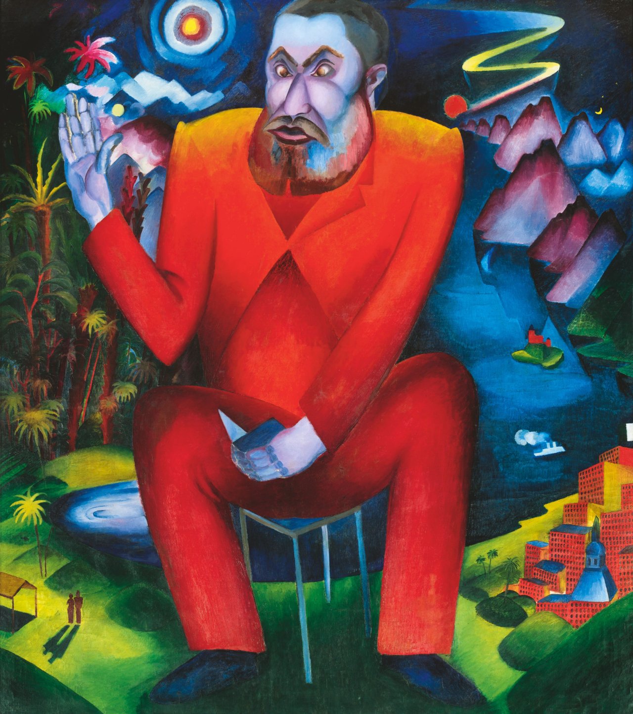 This picture shows the following artwork: Heinrich Maria Davringhausen. ”Der Dichter Däubler”. 1917.