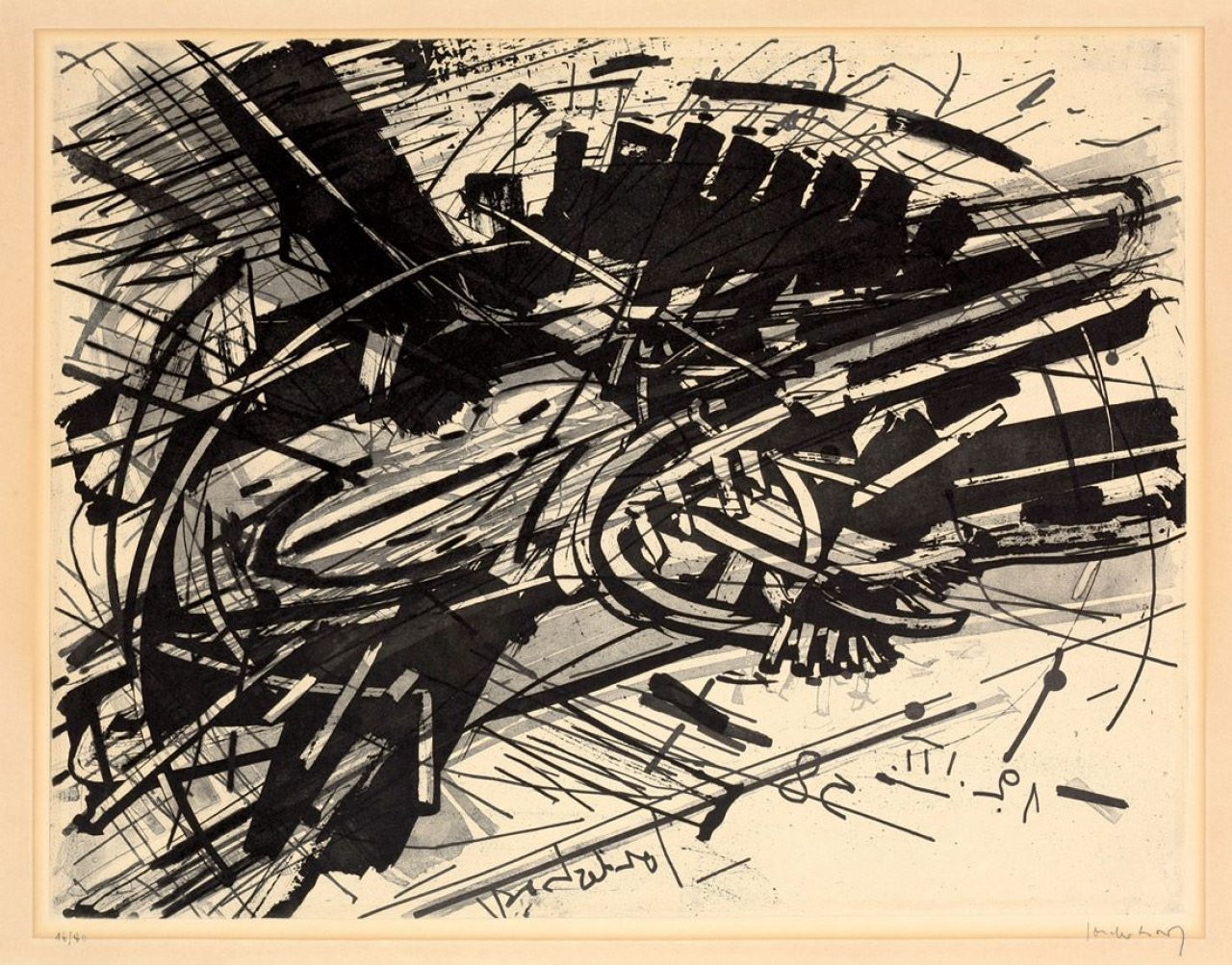 Auf diesem Bild ist das folgende Kunstwerk zu sehen: K.R.H. Sonderborg. „Ohne Titel, (12.III.58)“. 1958.