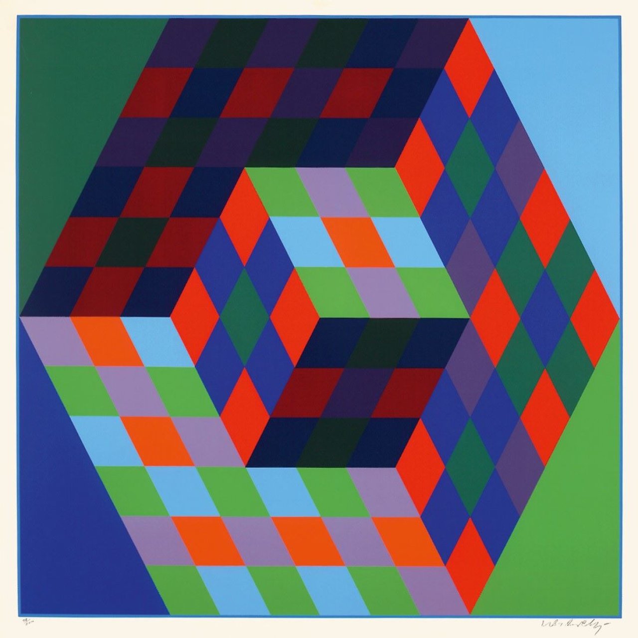 Auf diesem Bild ist das folgende Kunstwerk zu sehen: Victor Vasarely. Ohne Titel.