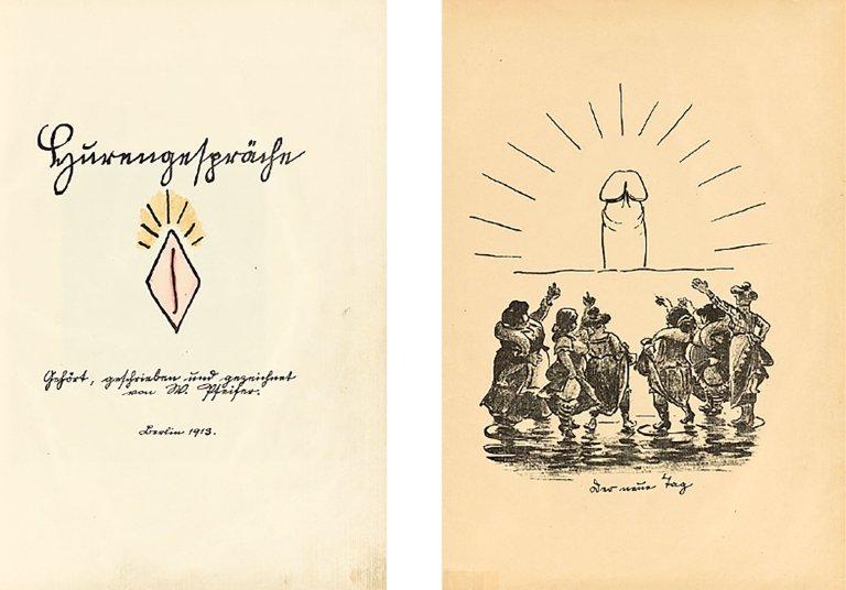 Auf diesem Bild ist das folgende Kunstwerk zu sehen: Heinrich Zille. „Hurengespräche. Gehört, geschrieben und gezeichnet von W. Pfeifer“. 1913/1921.