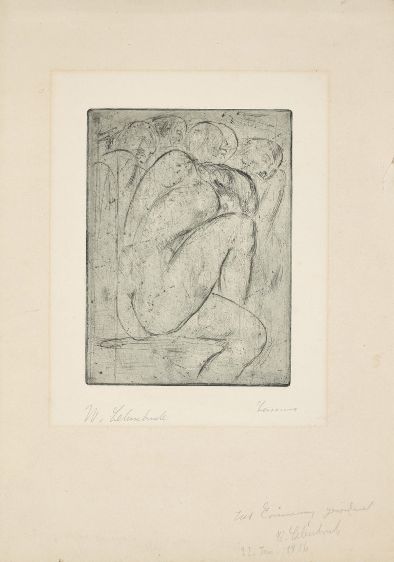 Auf diesem Bild ist das folgende Kunstwerk zu sehen: Wilhelm Lehmbruck. „Susanna“. 1913.