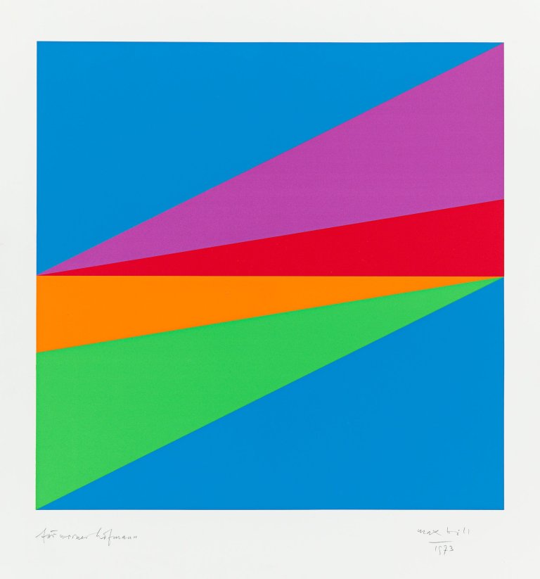 Auf diesem Bild ist das folgende Kunstwerk zu sehen: Max Bill. Aus: „9x5 konkret“. 1973.