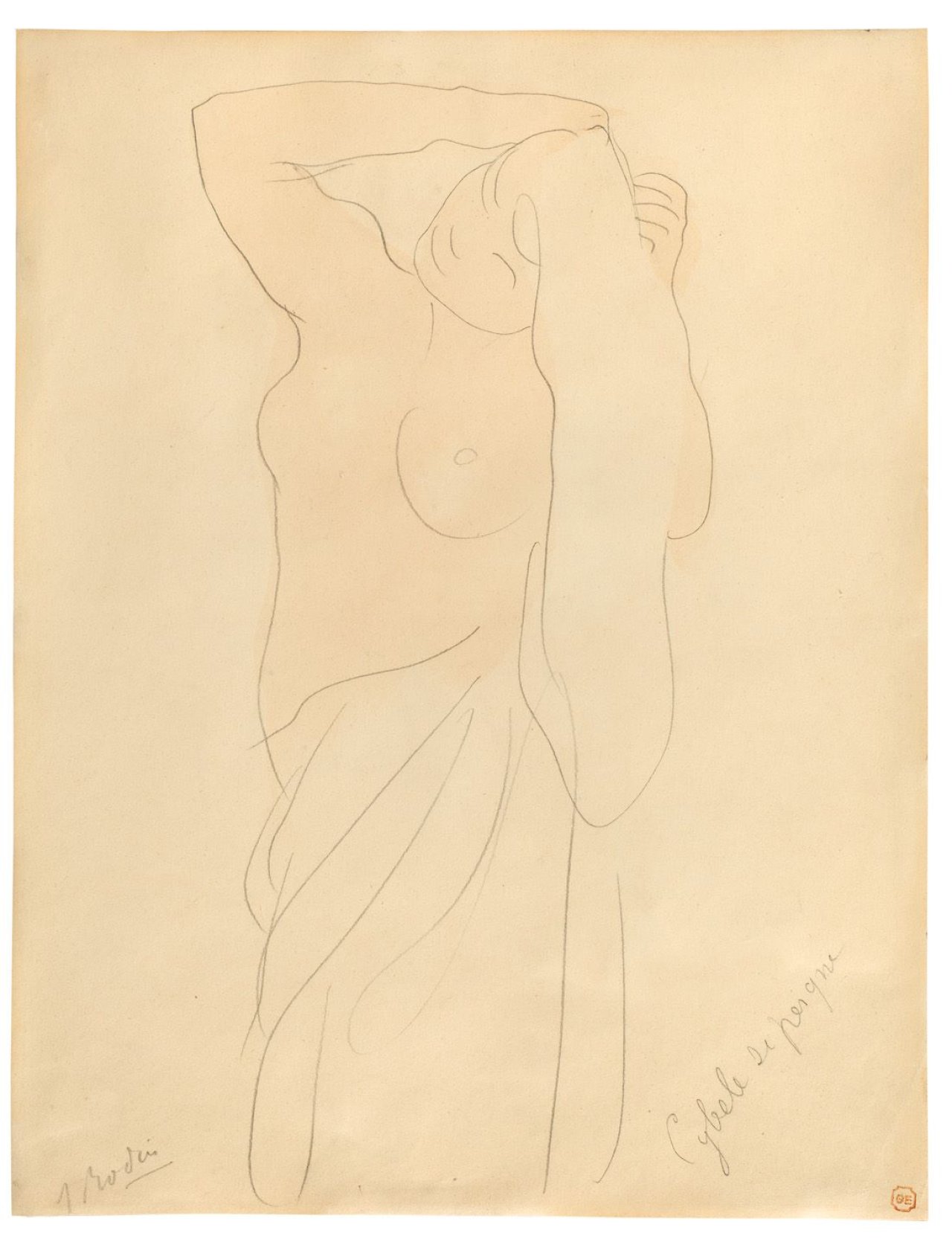 Auf diesem Bild ist das folgende Kunstwerk zu sehen: Auguste Rodin. „Cybèle se peigne“. Um 1900.
