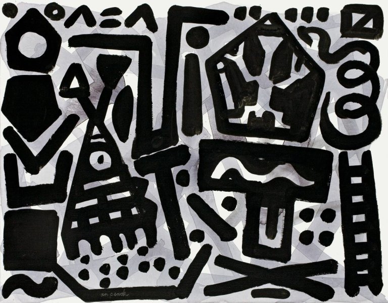 Auf diesem Bild ist das folgende Kunstwerk zu sehen: A.R. Penck. Kleine Hierarchie. 2007.