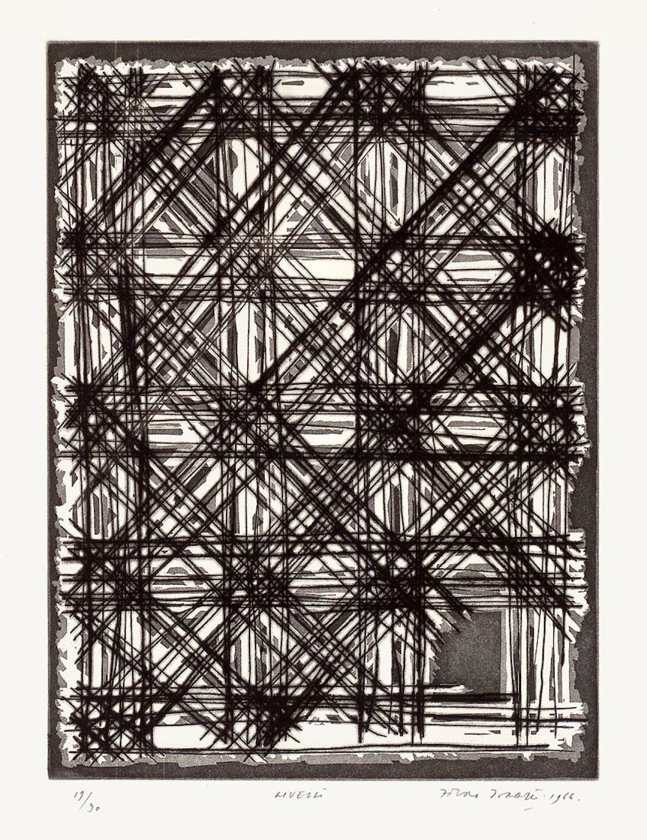 Auf diesem Bild ist das folgende Kunstwerk zu sehen: Piero Dorazio. „Livelli“. 1966.