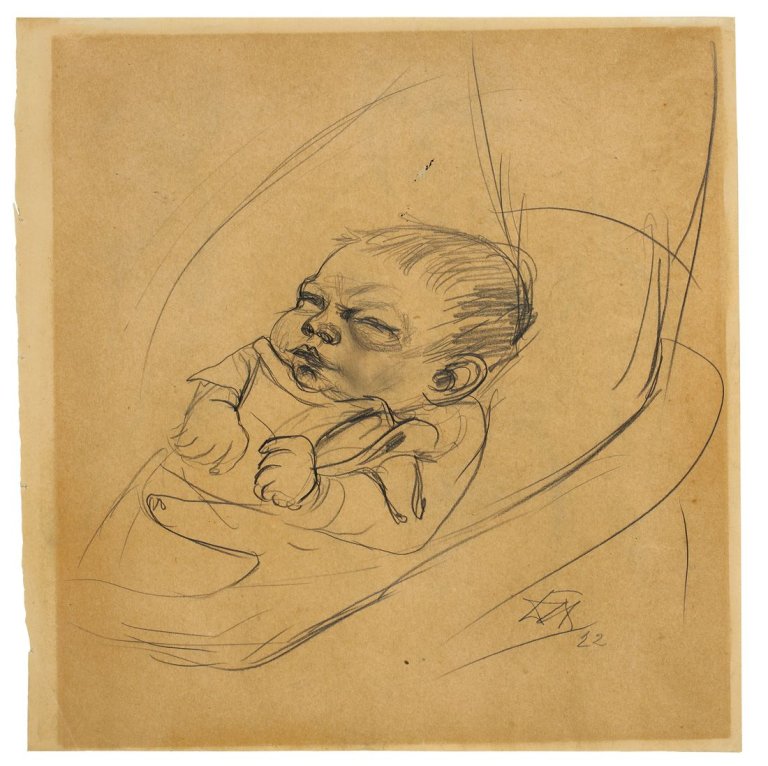 Auf diesem Bild ist das folgende Kunstwerk zu sehen: Otto Dix. „Kleines Kind“. 1922.