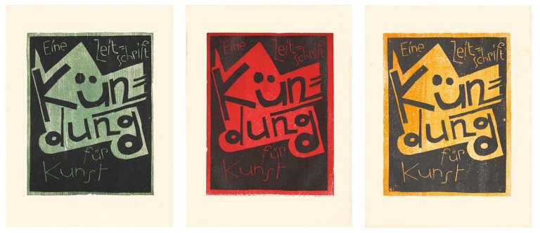 Auf diesem Bild ist das folgende Kunstwerk zu sehen:  Mappenwerk. „Kündung“. 1921.