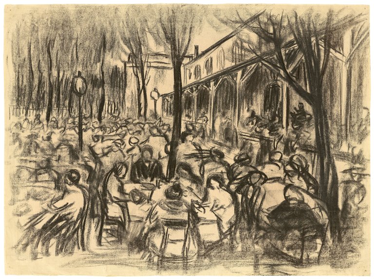 Auf diesem Bild ist das folgende Kunstwerk zu sehen: Werner Heldt. „Biergarten (Krollgarten?)“. 1935.