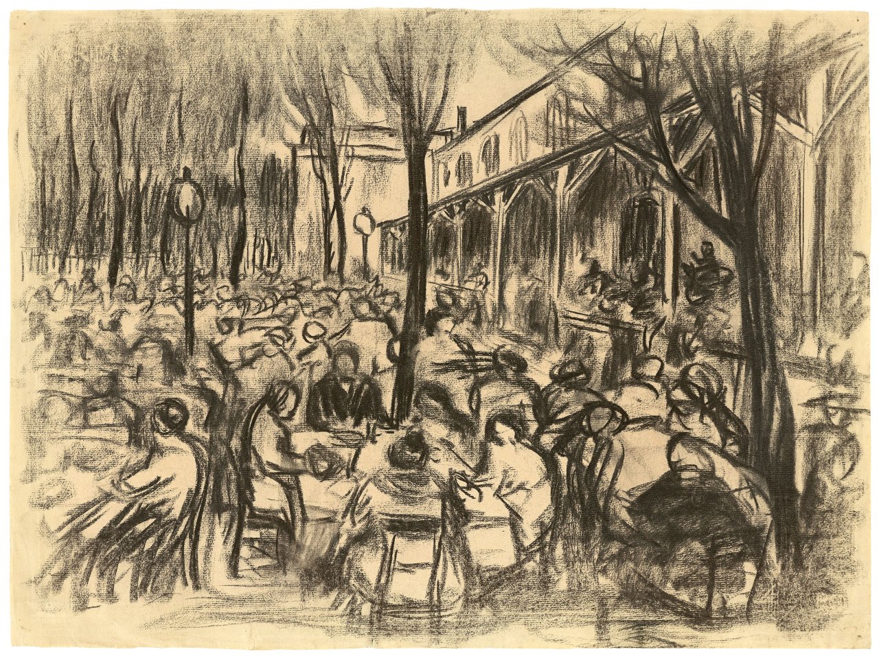 Auf diesem Bild ist das folgende Kunstwerk zu sehen: Werner Heldt. „Biergarten (Krollgarten?)“. 1935.