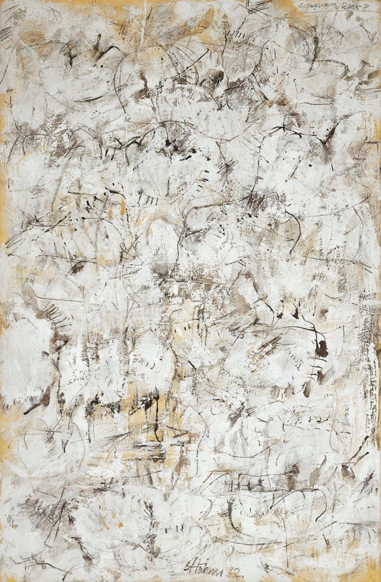 Auf diesem Bild ist das folgende Kunstwerk zu sehen: Gerhard Hoehme. „Gequollenes Blatt“. 1962.