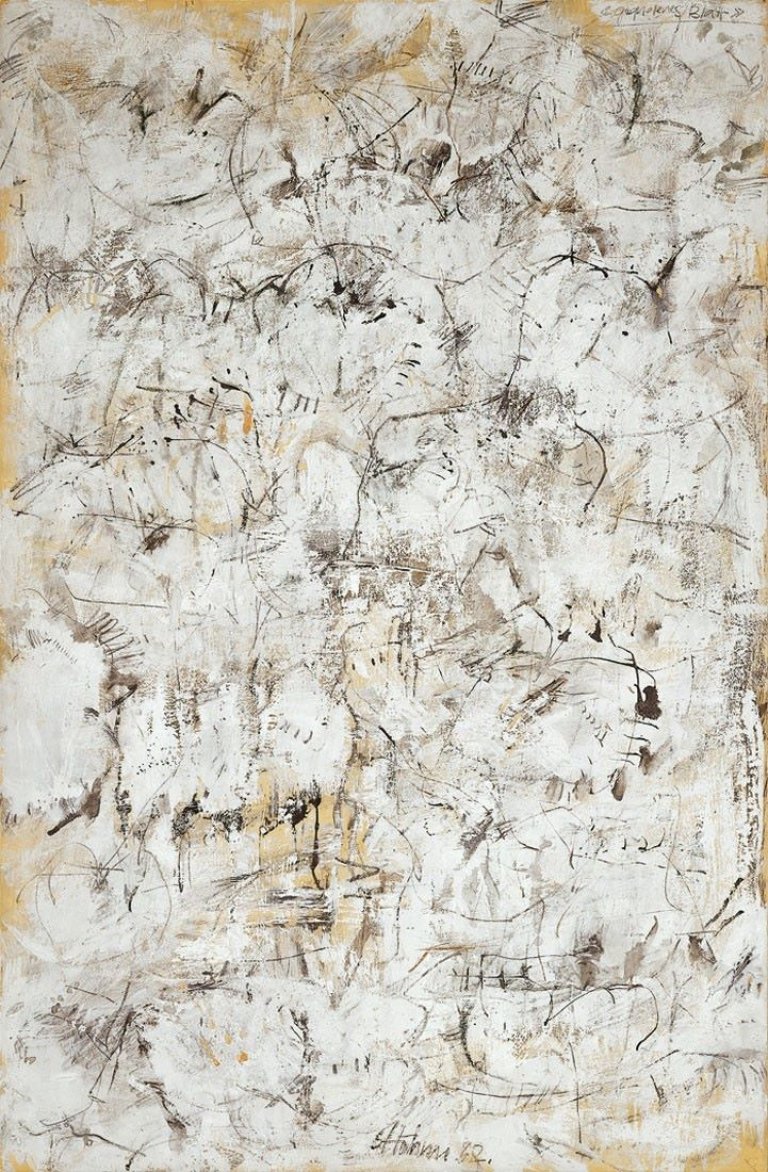 Auf diesem Bild ist das folgende Kunstwerk zu sehen: Gerhard Hoehme. „Gequollenes Blatt“. 1962.