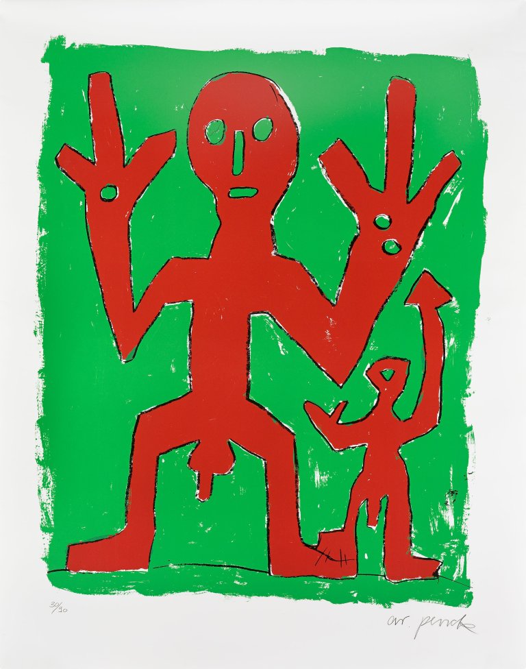 Auf diesem Bild ist das folgende Kunstwerk zu sehen: A.R. Penck. Stehende Figuren.