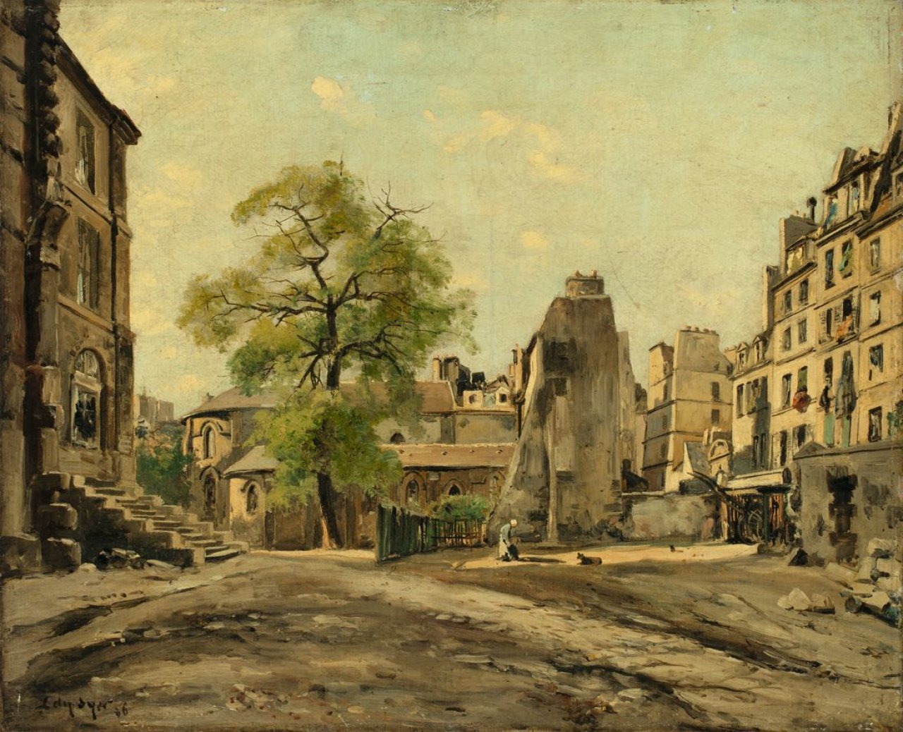 Catalog image of Hof mit Blick auf die Kirche St. Julien le Pauvre in Paris. 1886