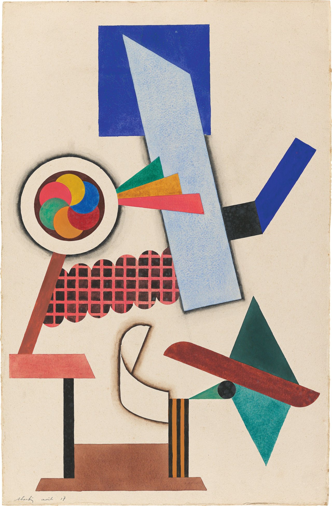 Auf diesem Bild ist das folgende Kunstwerk zu sehen: Auguste Herbin. Ohne Titel. 1917.