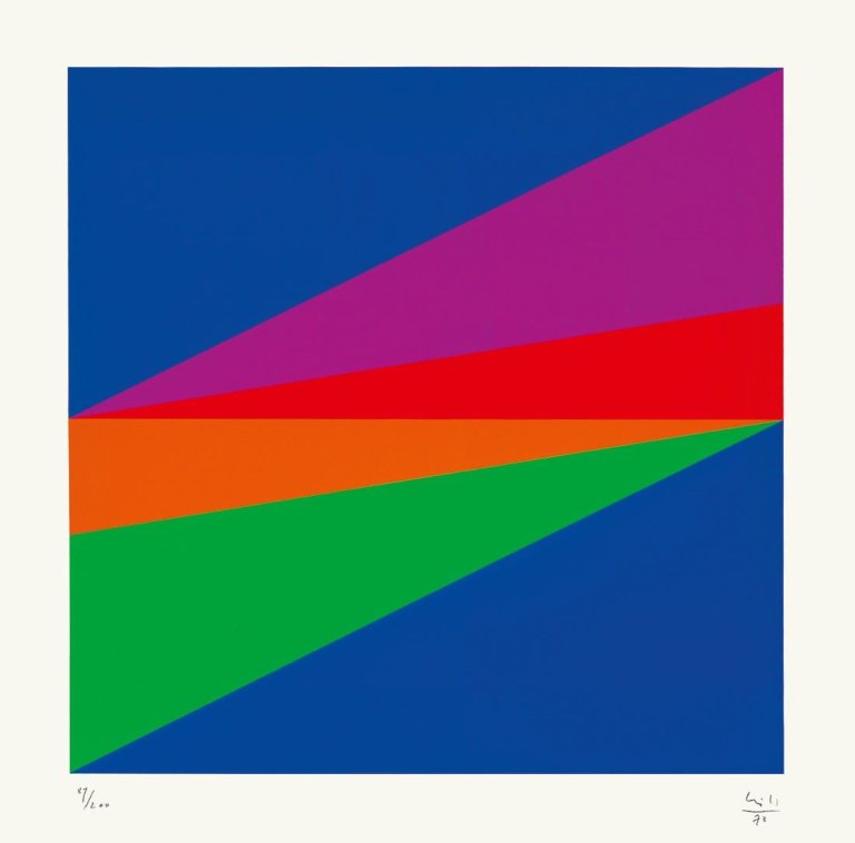 Auf diesem Bild ist das folgende Kunstwerk zu sehen: Max Bill. Aus: „9 x 5 konkret“. 1973.