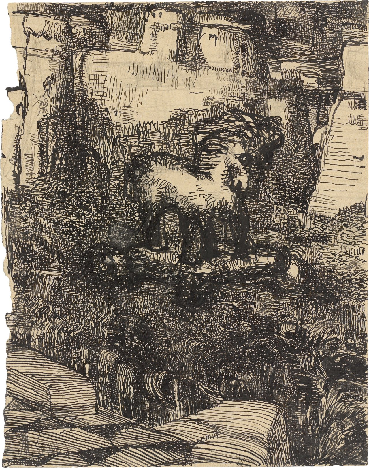 Auf diesem Bild ist das folgende Kunstwerk zu sehen: Louis Soutter. „Cheval de Troie“. 1920er-Jahre.