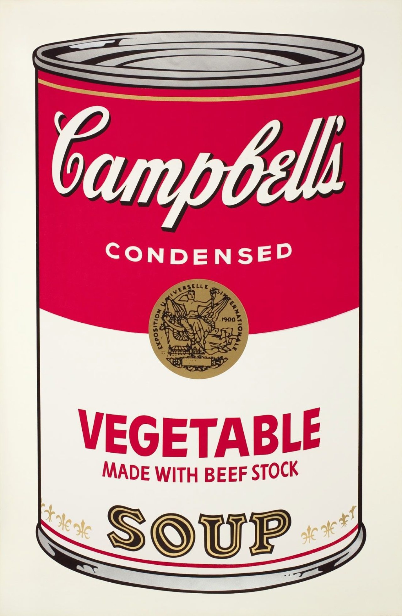 Auf diesem Bild ist das folgende Kunstwerk zu sehen: Andy Warhol. „Campbell's Soup I“ (Vegetable). 1968.