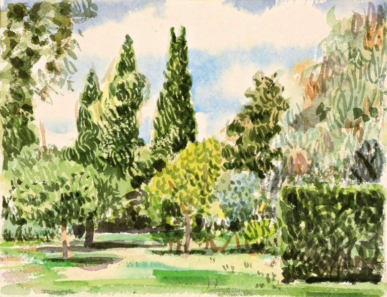 Auf diesem Bild ist das folgende Kunstwerk zu sehen: Matthias Weischer. Landschaft. 2007.