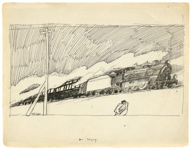 Auf diesem Bild ist das folgende Kunstwerk zu sehen: Lyonel Feininger. „Der Eilzug“. 1908.
