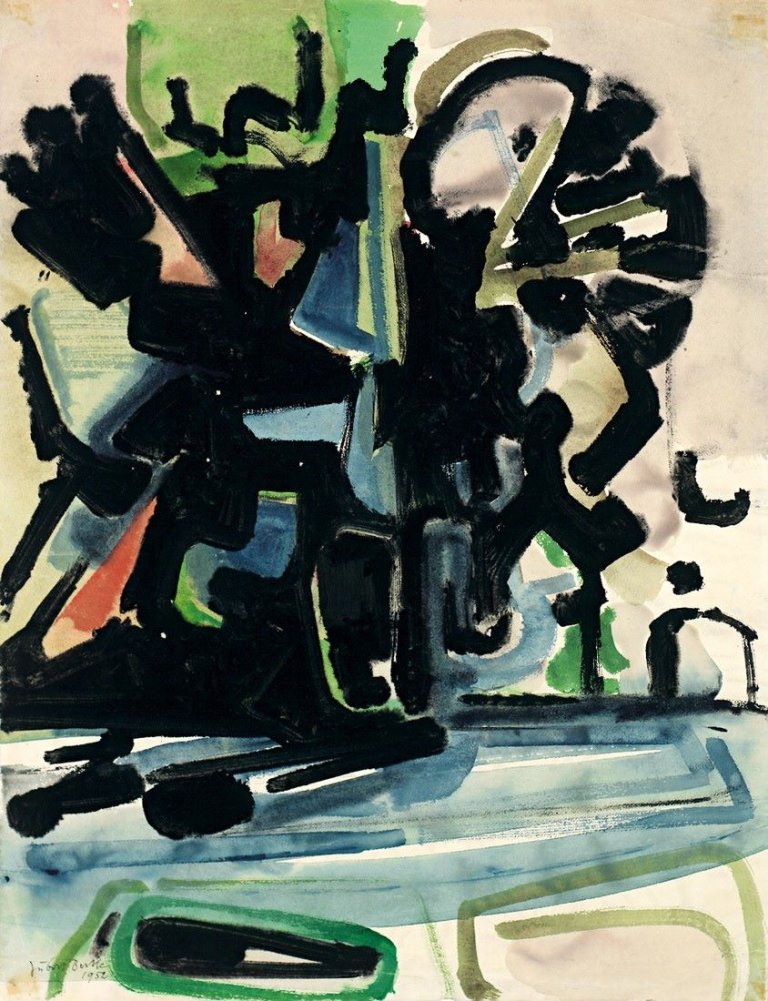 Auf diesem Bild ist das folgende Kunstwerk zu sehen: Hubert Berke. Ohne Titel. 1952.