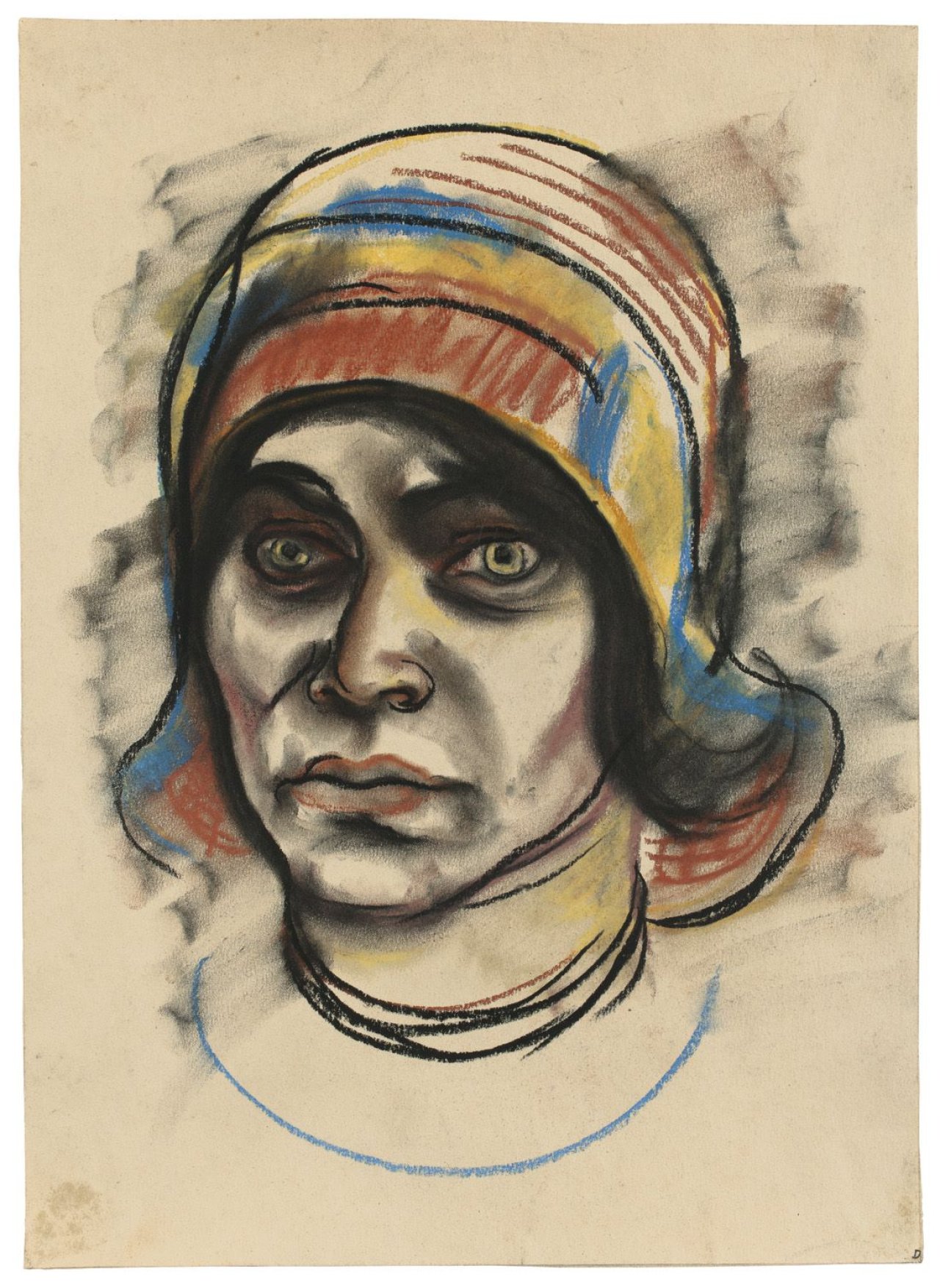 Auf diesem Bild ist das folgende Kunstwerk zu sehen: Elfriede Lohse-Wächtler. Selbstbildnis mit Hut.