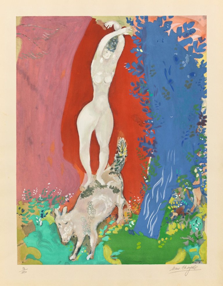 Auf diesem Bild ist das folgende Kunstwerk zu sehen: Nach Marc Chagall. Femme de Cirque. 1959.
