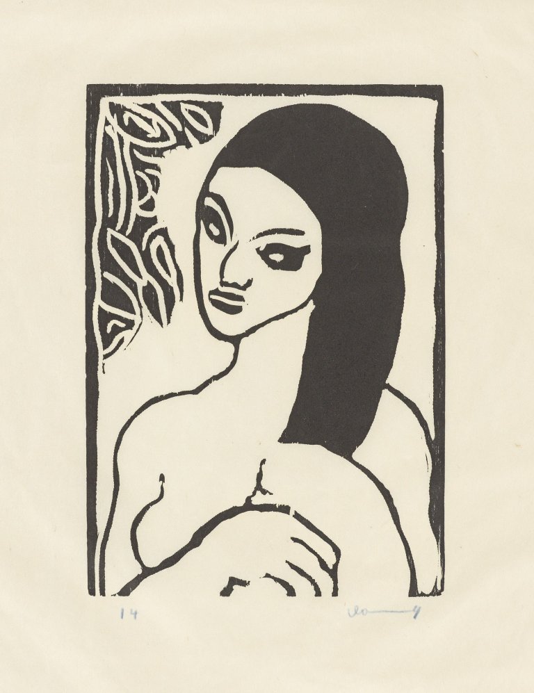 Auf diesem Bild ist das folgende Kunstwerk zu sehen: Maurice de Vlaminck. „Jeune Fille se coiffant (portrait de Femme)“. 1906/57.