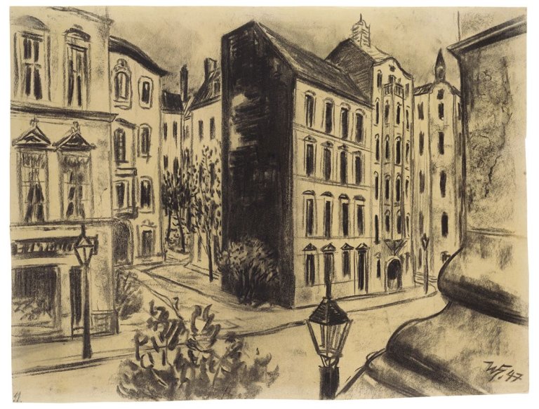 Auf diesem Bild ist das folgende Kunstwerk zu sehen: Werner Heldt. „Häuser“. 1947.