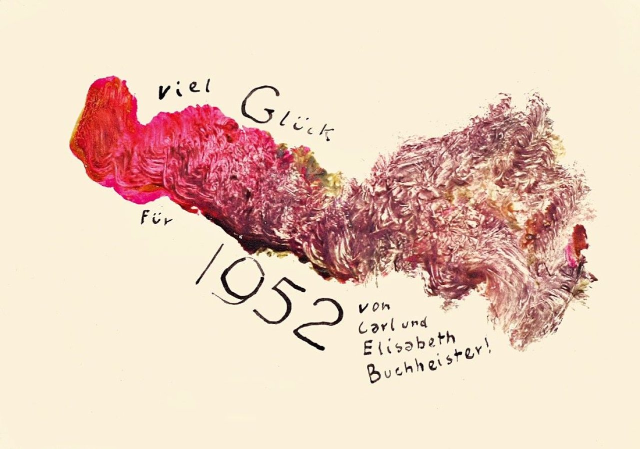Auf diesem Bild ist das folgende Kunstwerk zu sehen: Carl Buchheister. Grußkarte. 1951.