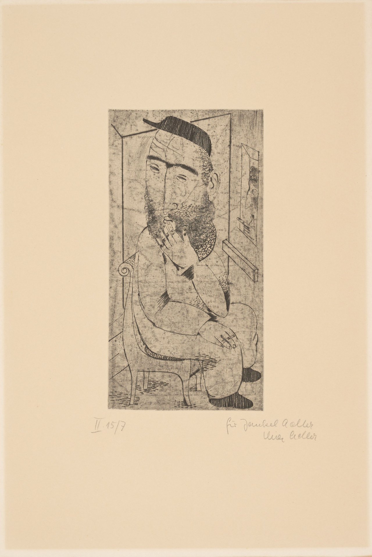 Auf diesem Bild ist das folgende Kunstwerk zu sehen: Jankel Adler. Sitzender. Um 1924.