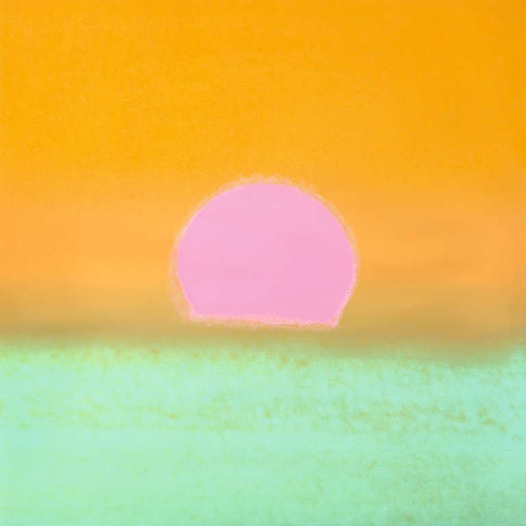 This picture shows the following artwork: Andy Warhol. „Sunset“ (Grün). 1972.