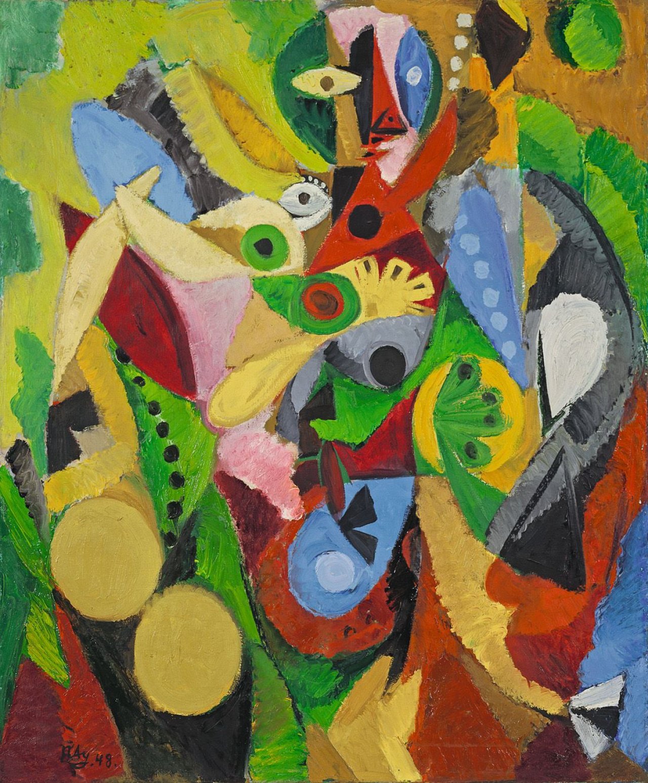 Auf diesem Bild ist das folgende Kunstwerk zu sehen: Ernst Wilhelm Nay. „Der Hirte III“. 1948.