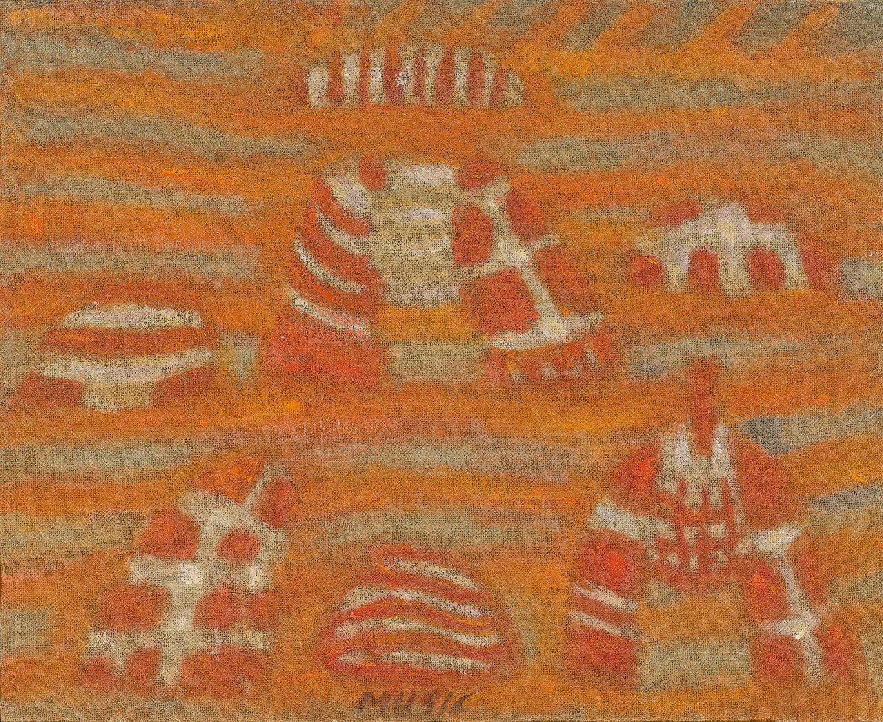 Auf diesem Bild ist das folgende Kunstwerk zu sehen: Zoran (Antonio) Music. „Paysannes des Îles“. 1955.
